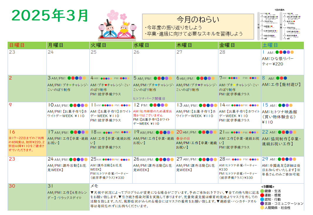 3月　児童発達支援の活動